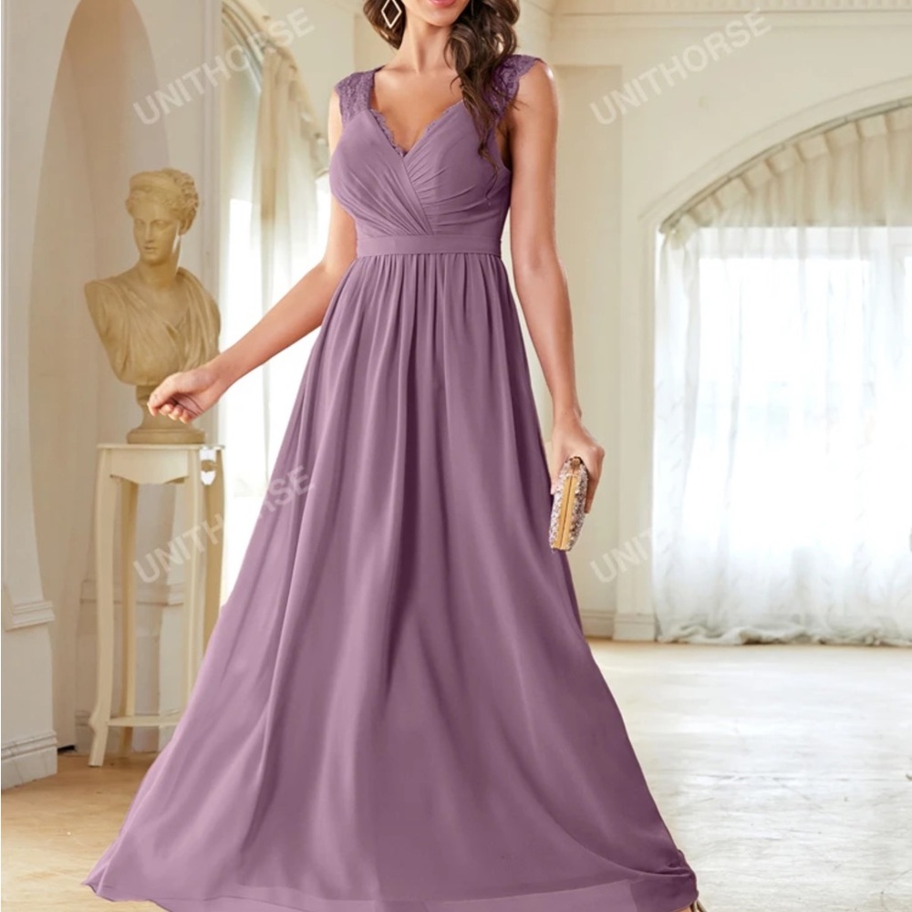 SHEIN Purple Ruched Maxi Dress for Prom